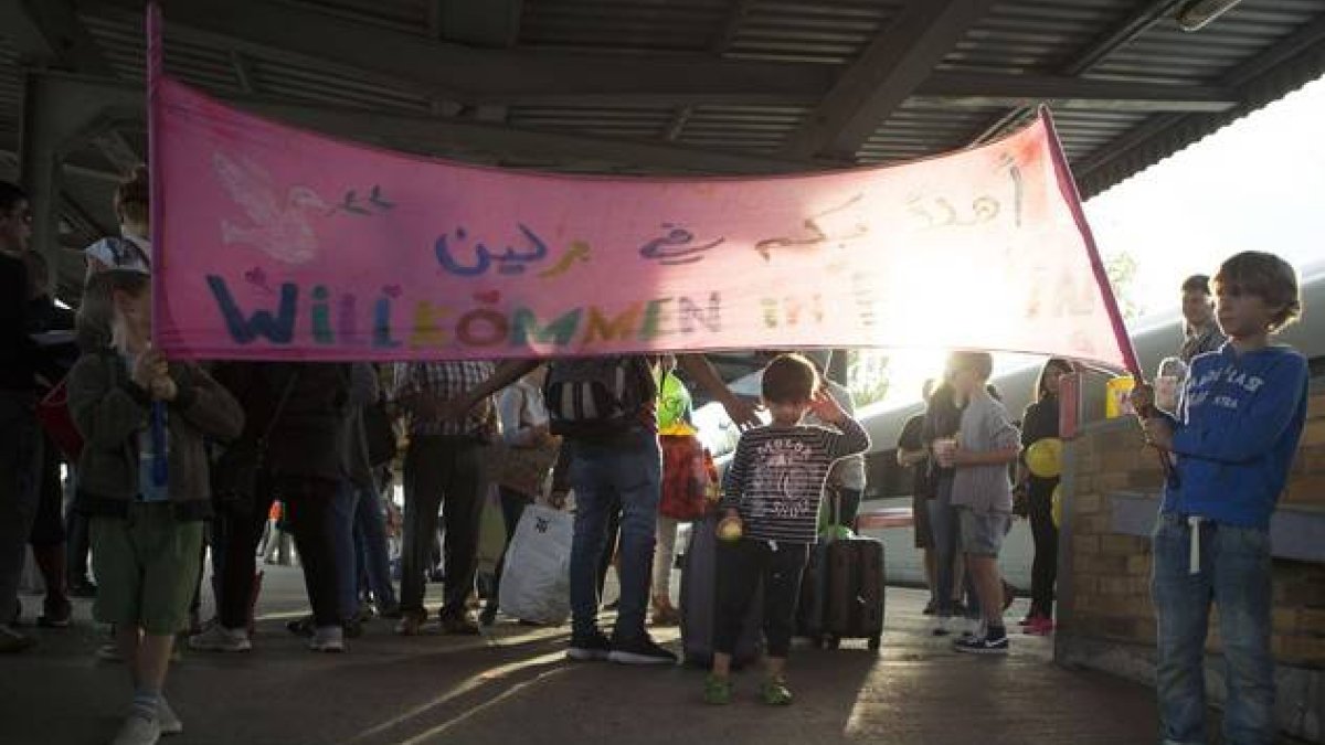 Manifestación en Berlín en apoyo a los refugiados.
