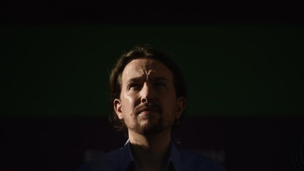 Pablo Iglesias durante un mitin de la campaña del 26-J.