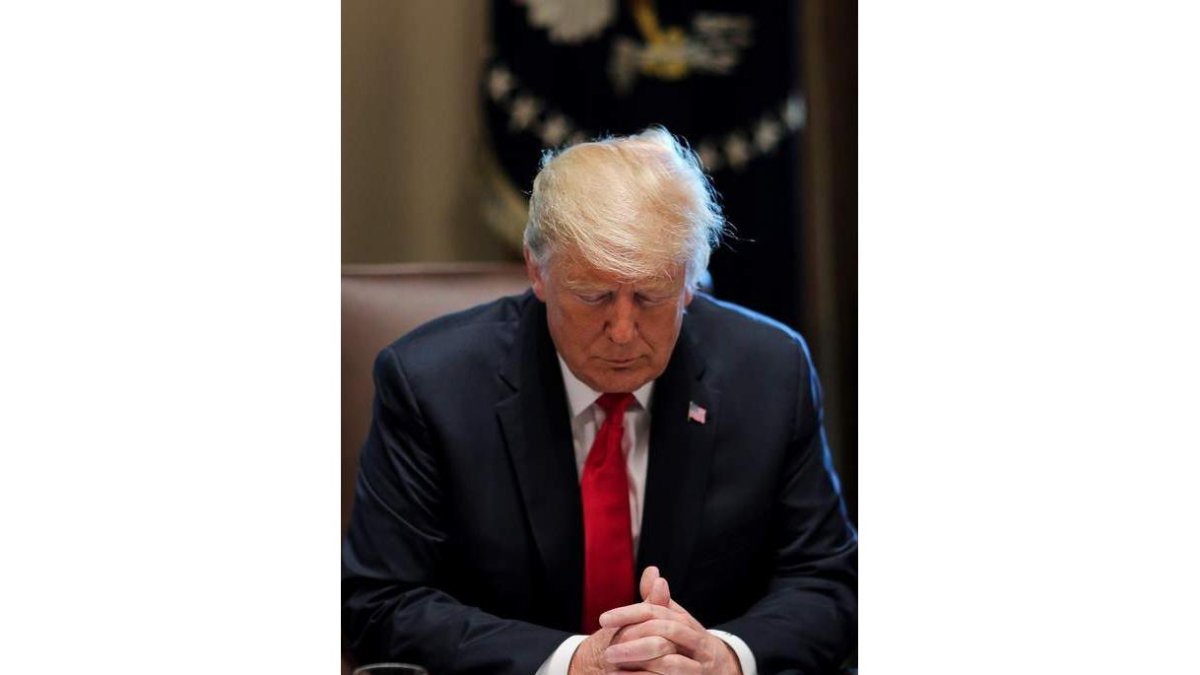 Trump, ayer. OLIVER CONTRERAS