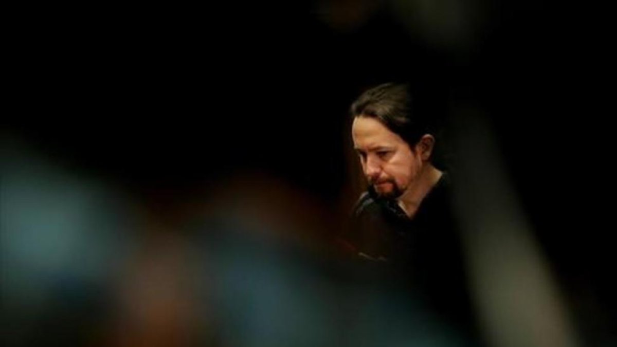 Pablo Iglesias, en rueda de prensa en el Congreso de los Diputados.