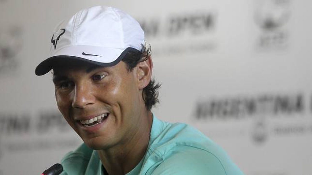 Rafael Nadal, en la rueda de prensa previa al inicio del torneo de Buenos Aires.