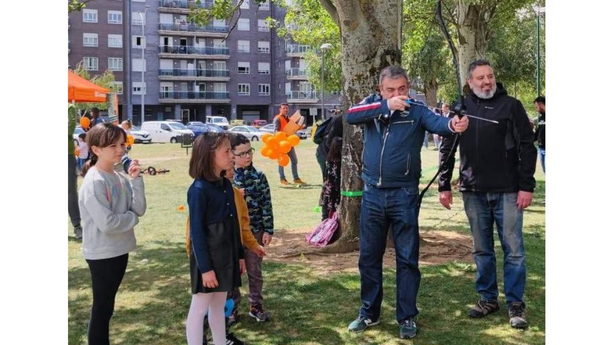 Justo Fernández, ayer en la yincana en Eras. DL
