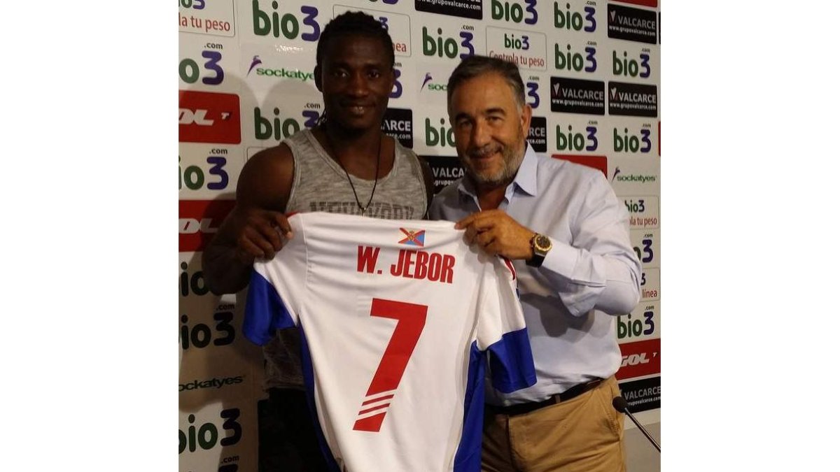 William Jebor con el presidente deportivista.