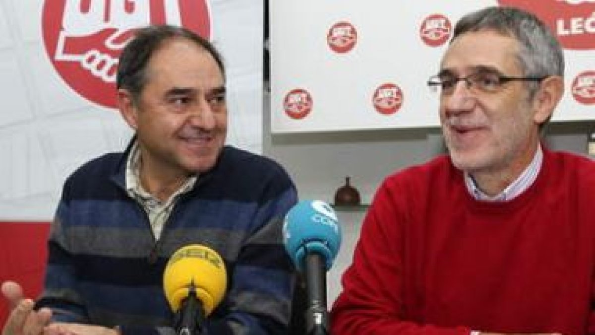 Arturo Fernández y Agustín Prieto, ayer en León.