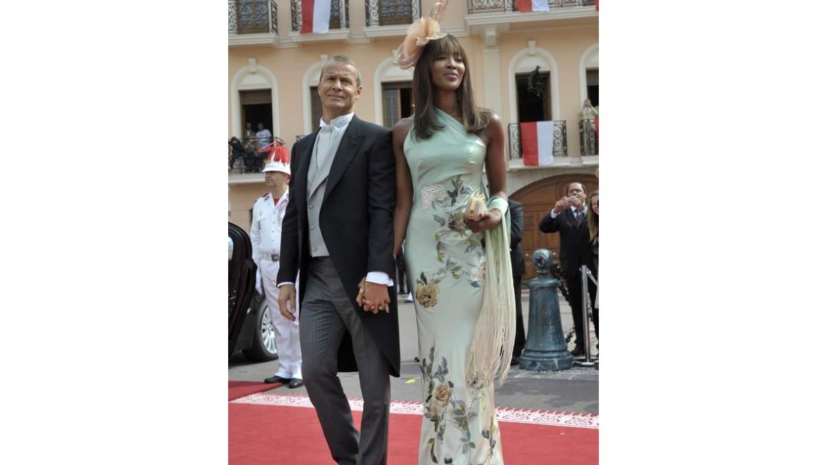 Vladimir Doronin y Naomi Campbell, en la boda del príncipe Alberto de Mónaco.