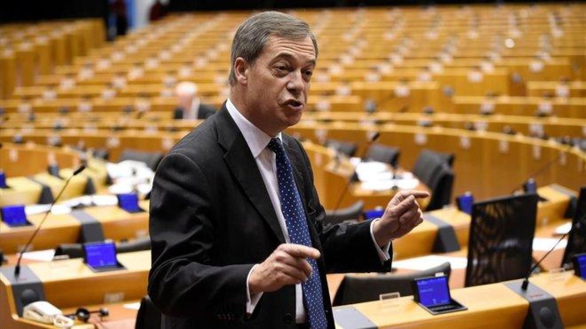 Nigel Farage en el Parlamento Europeo.
