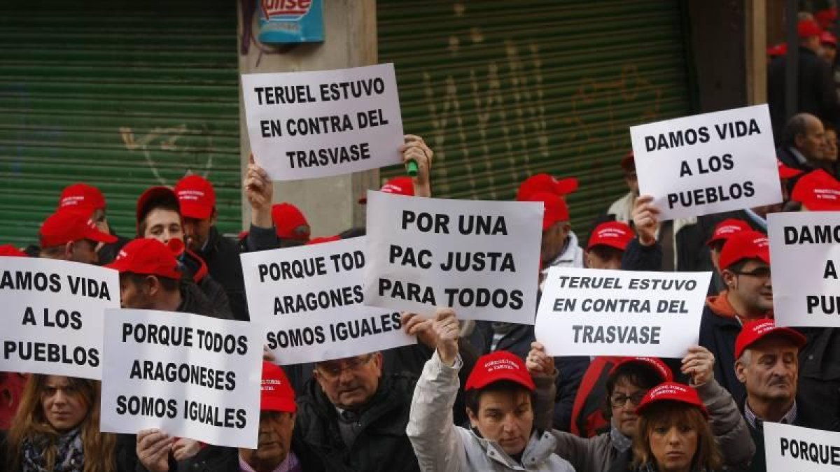 Protesta de agricultores de Teruel por una modificación de la PAC