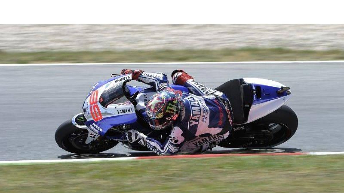Jorge Lorenzo, durante la carrera disputada en el circuito de Montmeló.