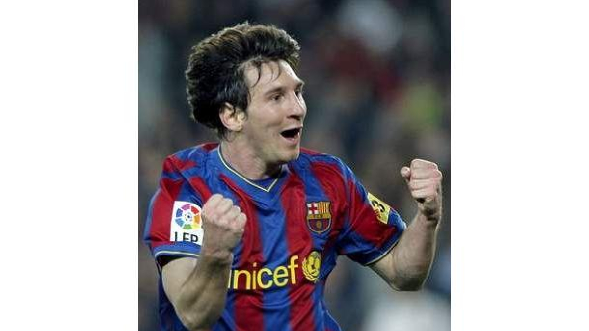 Messi celebra el tanto de la victoria azulgrana.