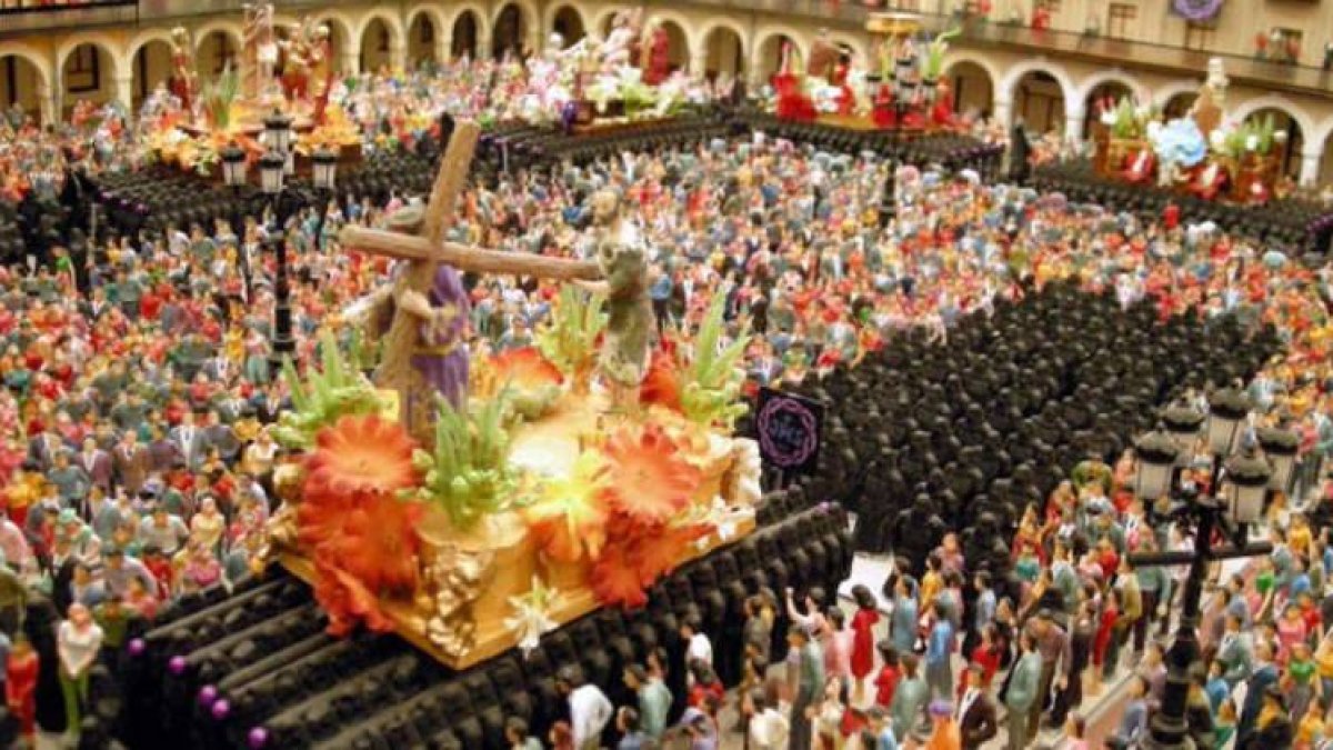 Detalle del Nazareno, en la Plaza Mayor