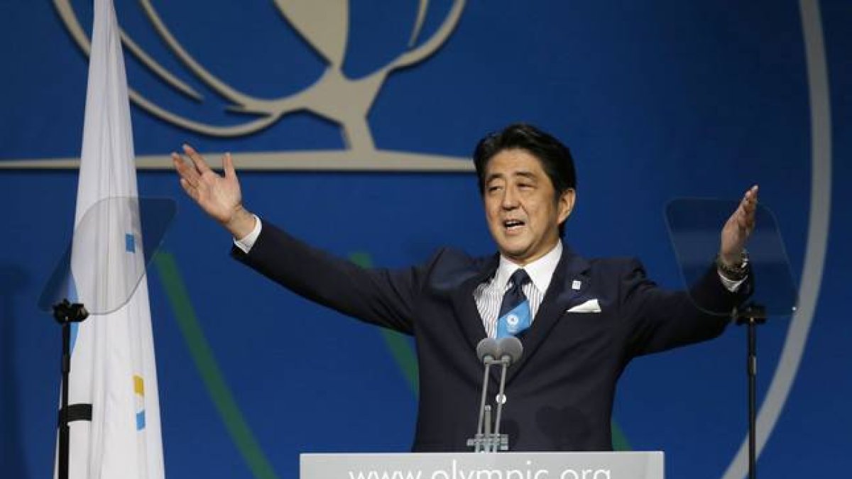 Shinzo Abe durante su intervención.