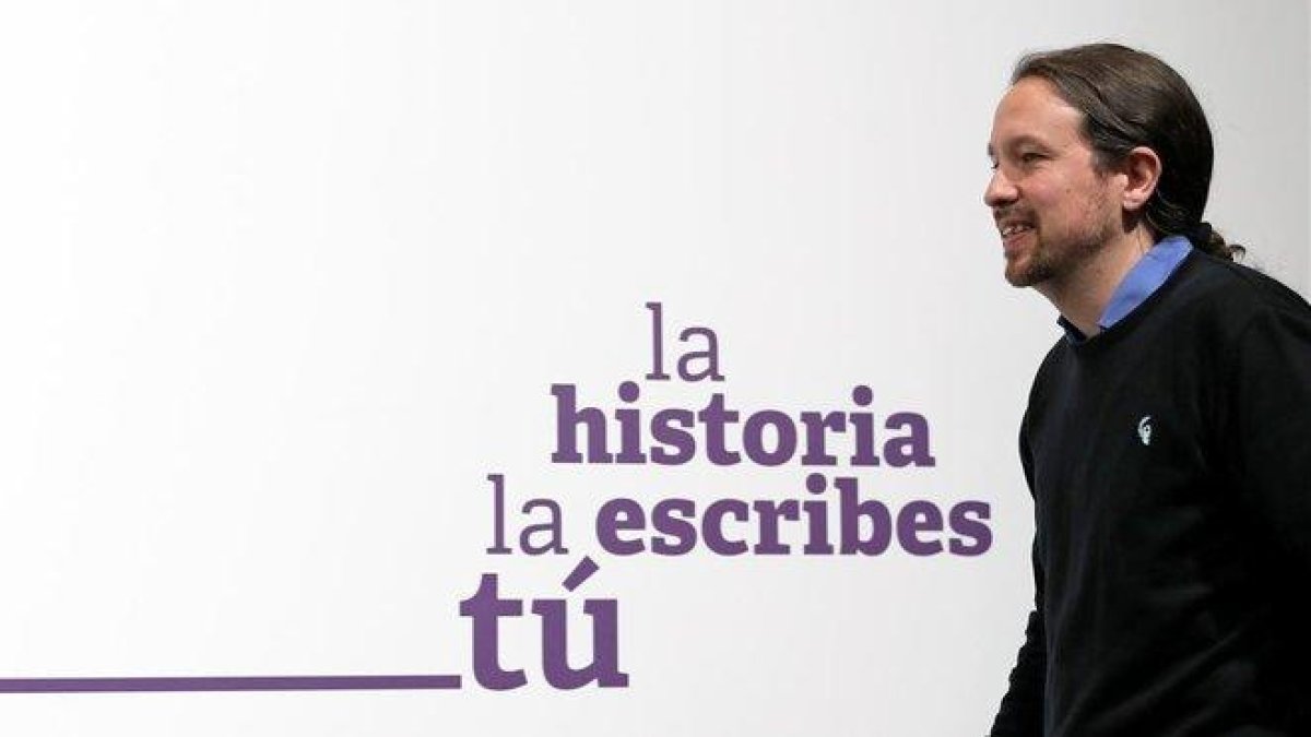 El líder de Unidas Podemos, Pablo Iglesias, el pasado domingo, tras conocer los resultados electorales.