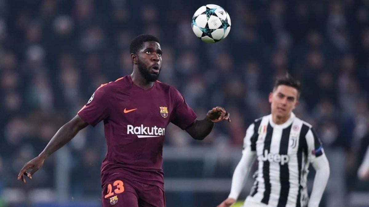 Umtiti, frente a la Juventus.