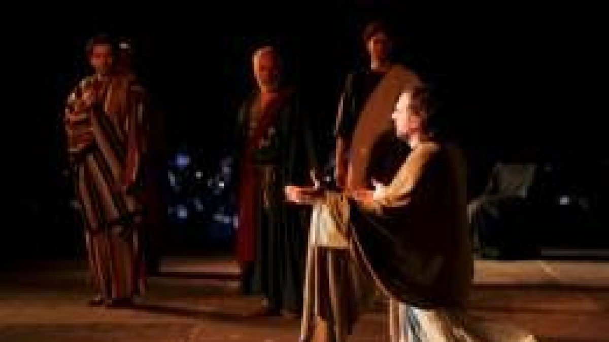 Un instante de la representación del auto sacramental durante la pasada Semana Santa