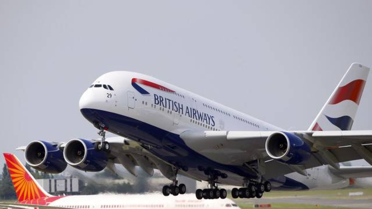 Un Airbus A380 de British Airways, en Le Bourget (París).