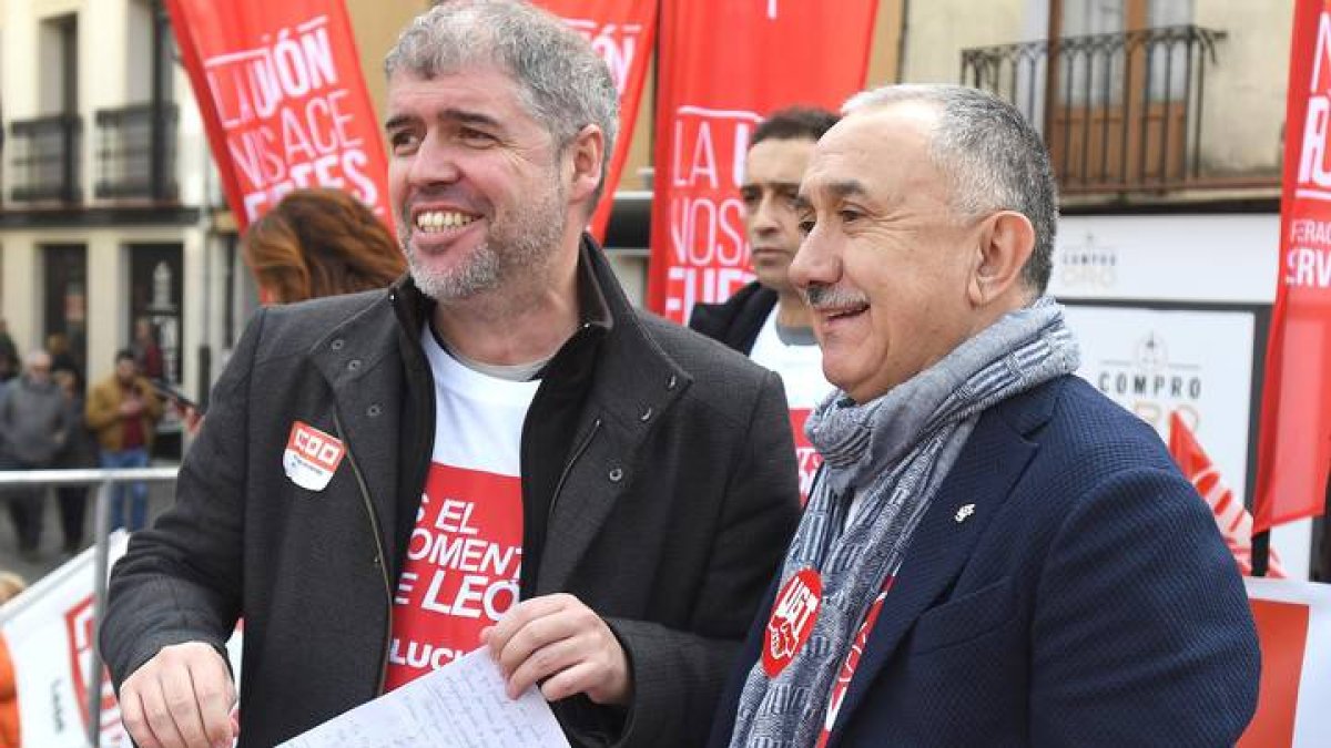 Los secretarios federales de UCT y CCOO, Pepe Álvarez y Unai Sordo. J CASARES