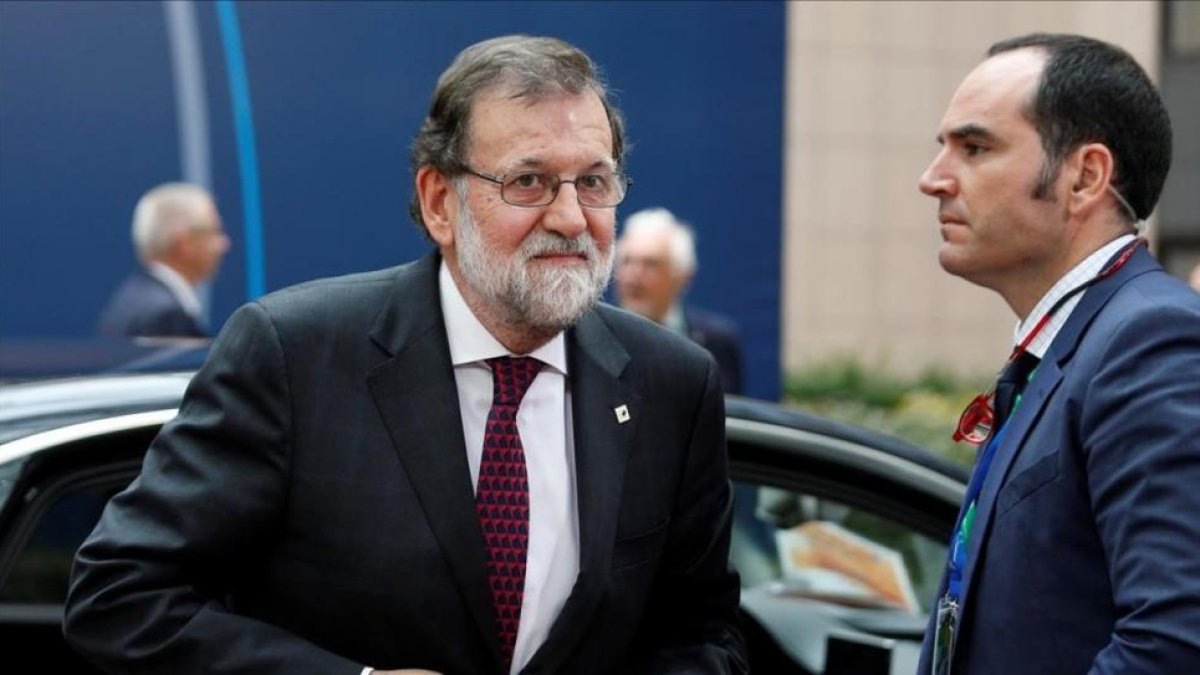 Mariano Rajoy, a su llegada a la cumbre en Bruselas.