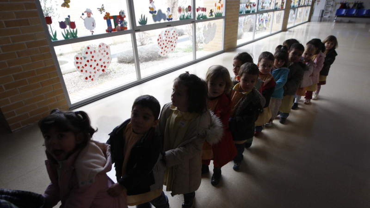 Niños en una escuela infantil de León.