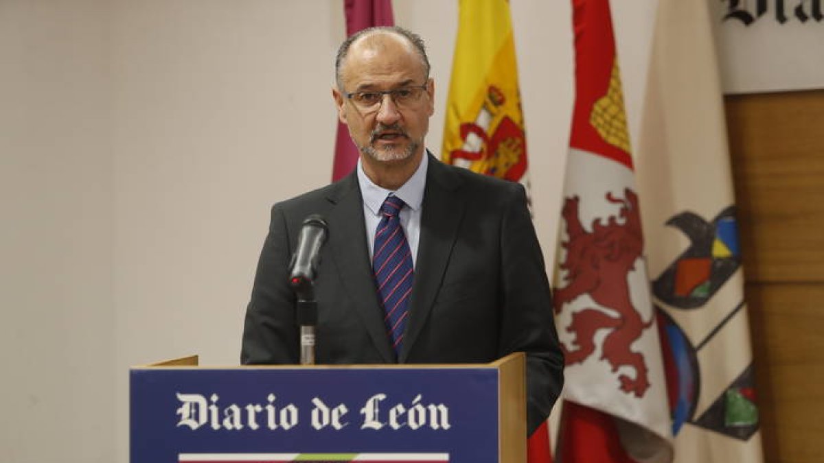 Luis Fuentes, en el Club de Prensa del Diario de León. RAMIRO