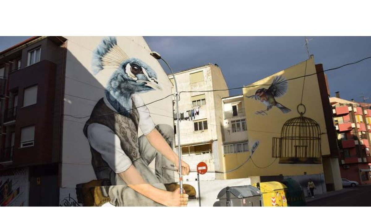 Uno de los murales realizados durante el festival celebrado en La Bañeza en años anteriores. RUBÉN
