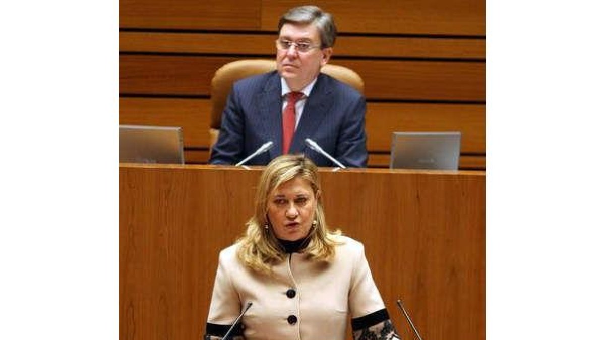 Pilar del Olmo, en su intervención en las Cortes.