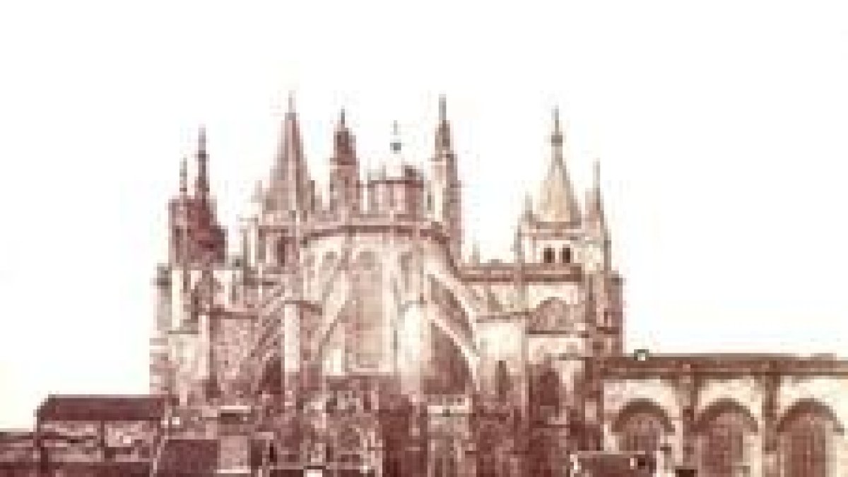 Una histórica imagen de la Catedral de León, tomada en el año 1854 por el fotógrafo C. Cliford
