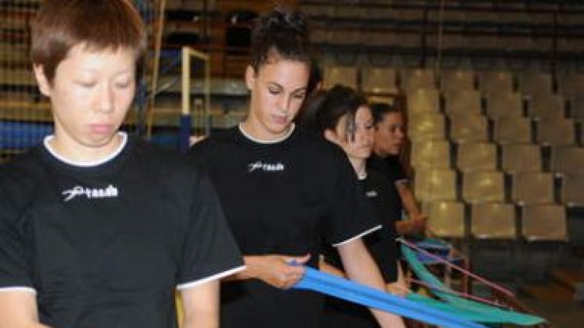 Las jugadoras del Cleba en un entrenamiento.