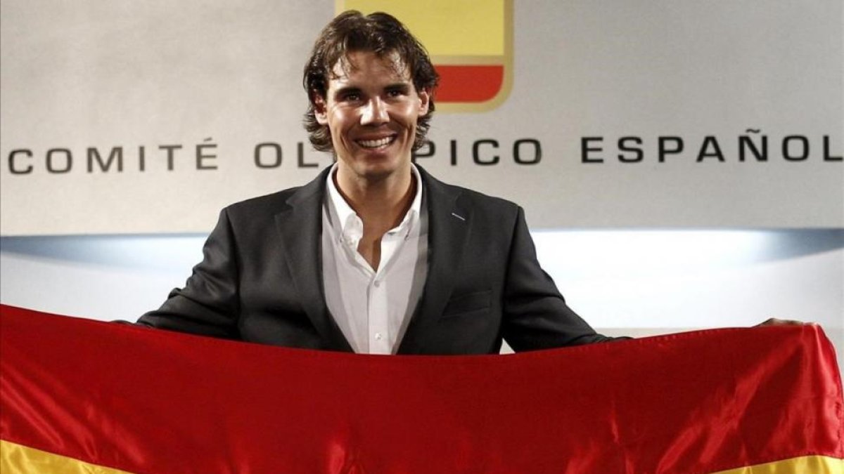 Rafa Nadal, el día de su elección como abanderado de los Juegos.