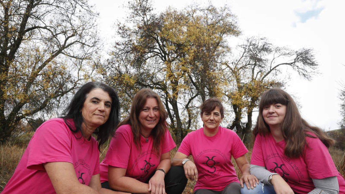 Las ganaderas leonesas Violeta Alegre, Arancha Pérez Cascallana, Marisol Martínez y Tania Santamarta. JESÚS F, SALVADORES