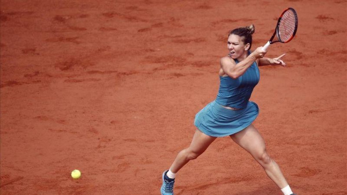 Simona Halep, en acción duran.te la final