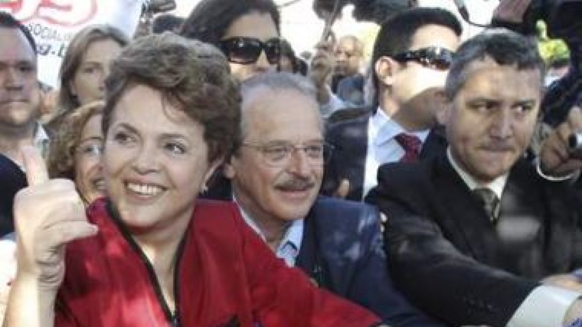 La candidata del partido de los Trabajadores (PT) a la presidencia de Brasil, Dilma Rousseff.