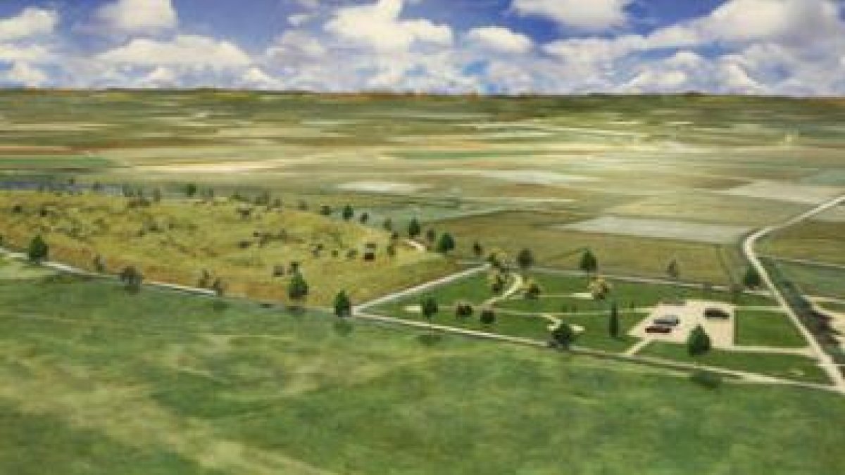 Recreación virtual de la recuperación paisajística de la finca El Busto como lugar de ocio.
