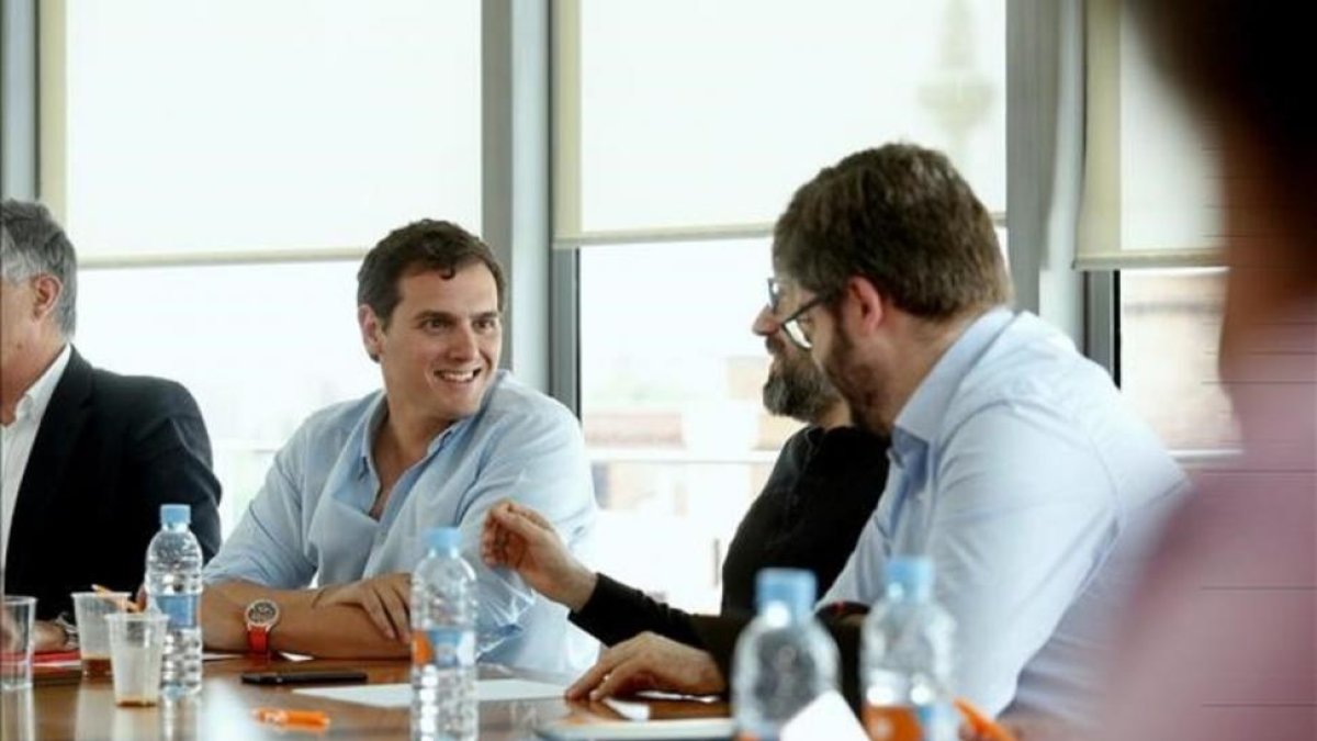 Rivera, este lunes, en la reunión de la ejecutiva nacional.