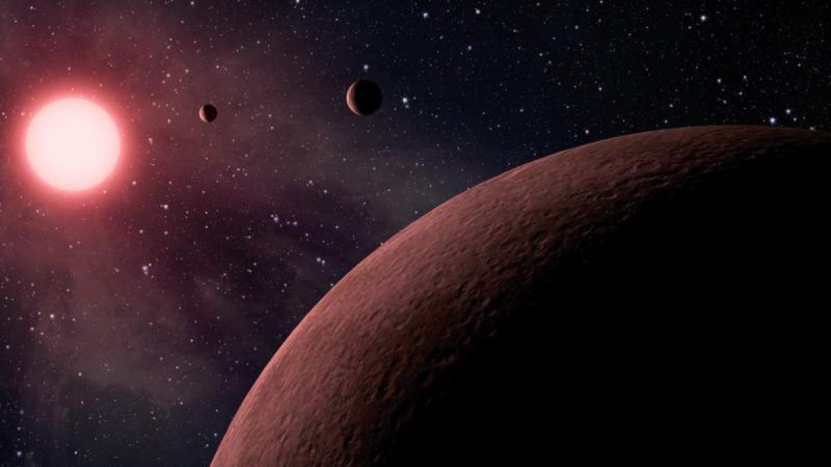 Ilustración de la estrella HIP 12961 y su exoplaneta HIP 12961b. NSA