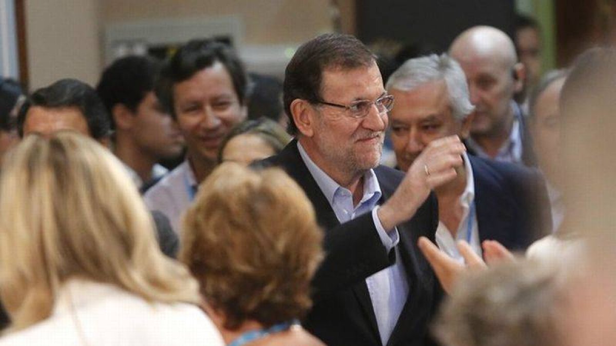 El presidente Rajoy, en la clausura la 21 interparlamentaria del PP celebrada en Guadalajara este sábado.