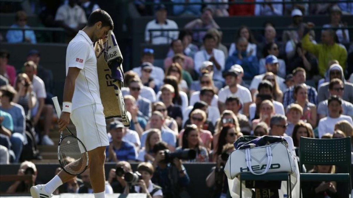 Djokovic, abatido, al final del partido.