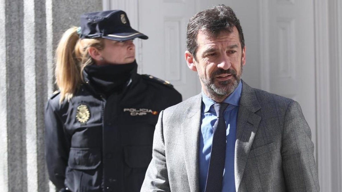 Ferran López, a la salida del Tribunal Supremo tras declarar como testigo ante el juez Llarena el pasado 26 de febrero.