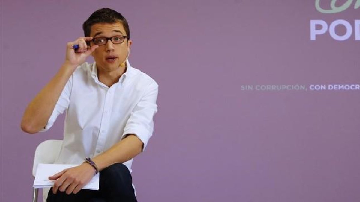 Inigo Errejón, en la sede de Podemos, en Madrid.