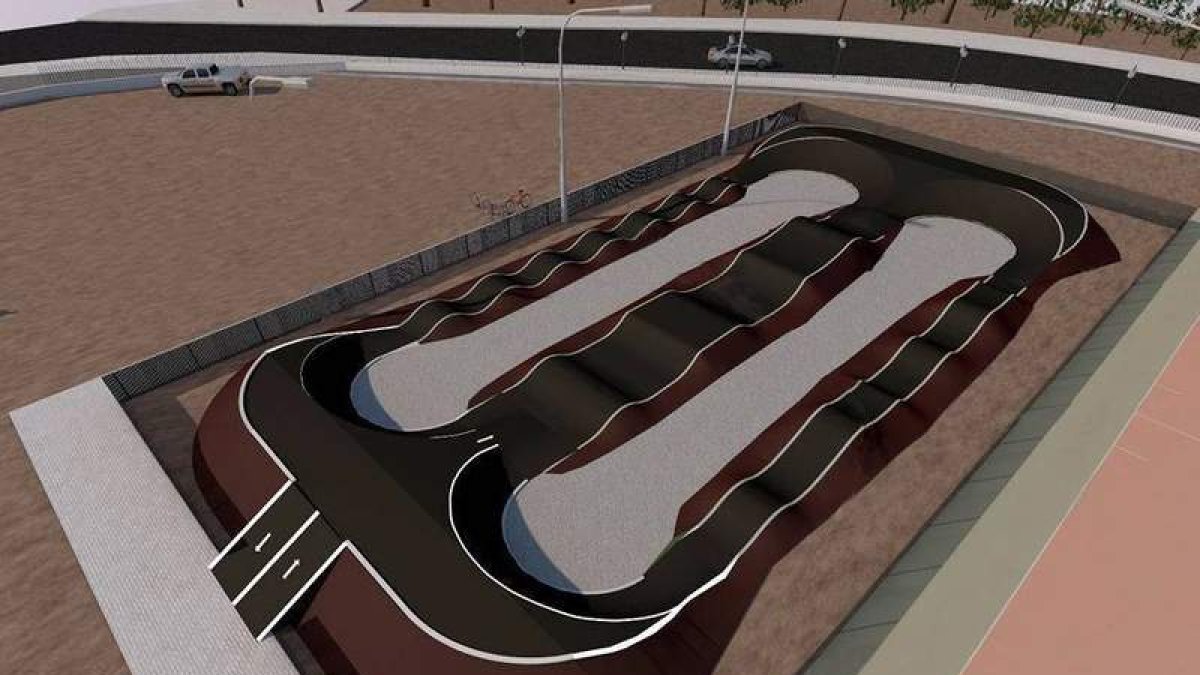 Recreación del futuro circuito deportivo, que tendrá desniveles de hasta 1,2 metros de altura. DL