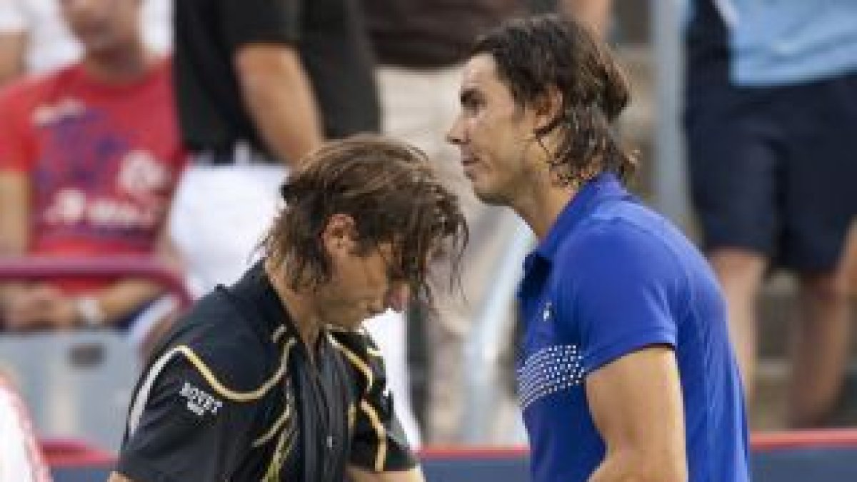 Ferrer y Nadal, durante un momento del encuentro.