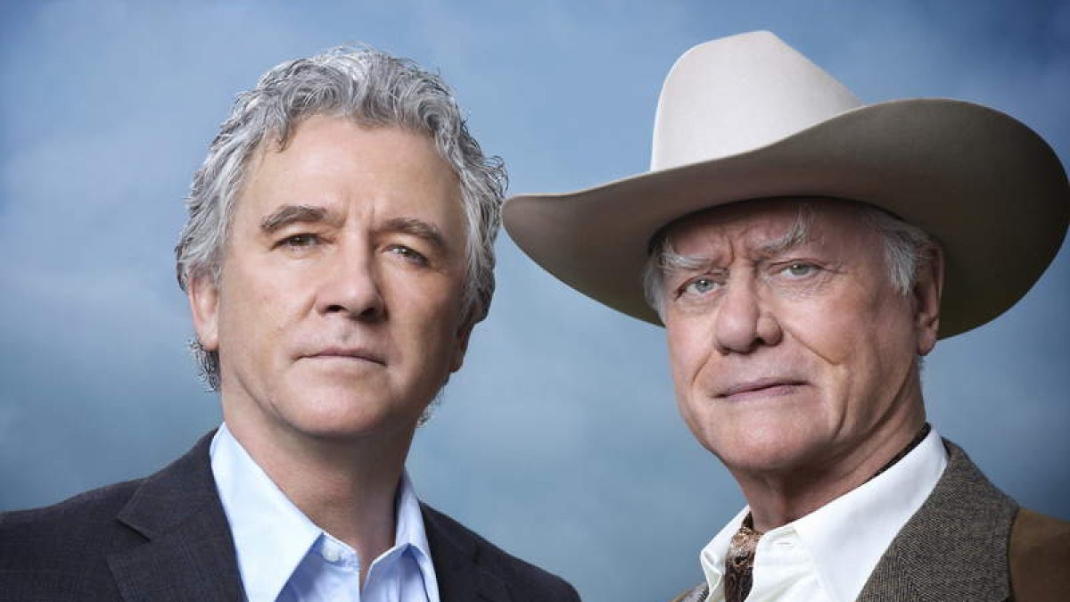Patrick George Duffy, que encarna a Bobby, y Larry Martin Hagman, a J.R.