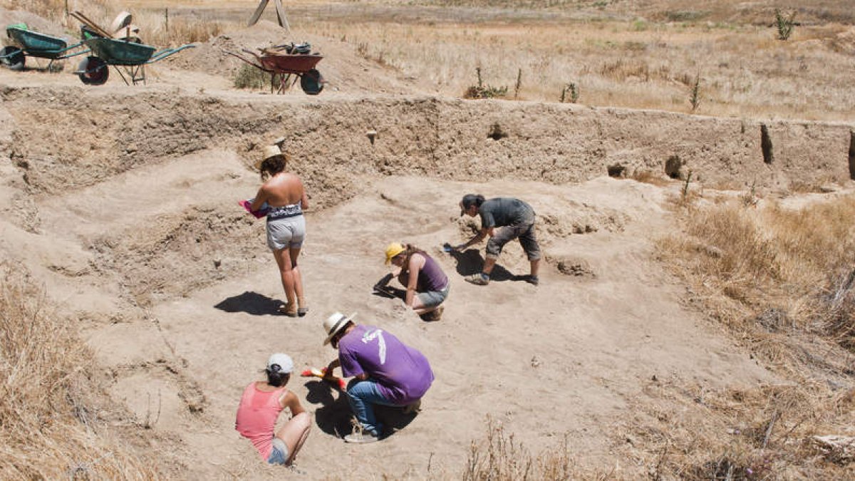 Imagen de la última campaña de excavaciones en el yacimiento de Lancia.