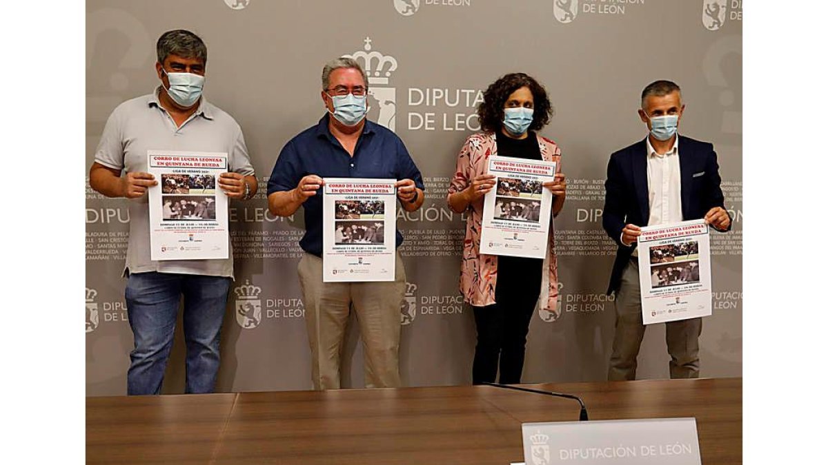 La Diputación acogió ayer la presentación de la Liga de Verano de lucha leonesa. MARCIANO PÉREZ