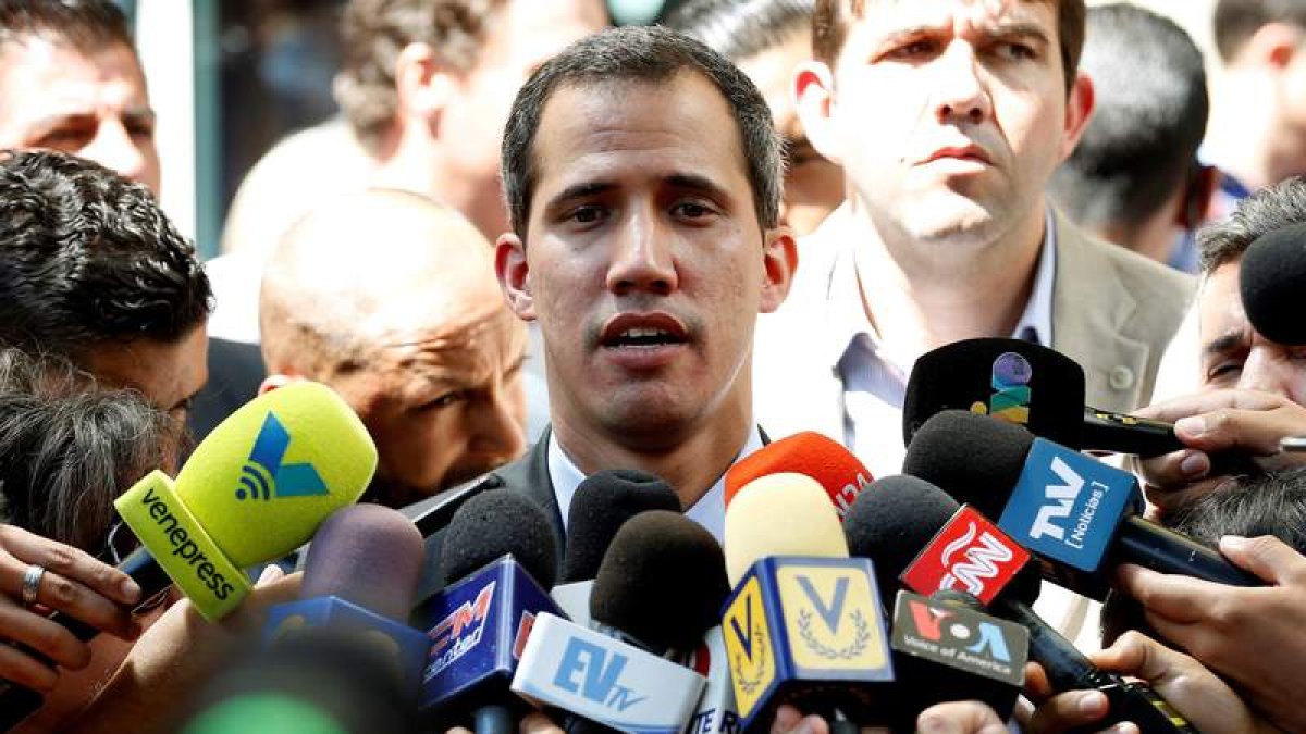 El jefe del Parlamento venezolano y presidente interino, Juan Guaidó. LEONARDO MUÑOZ