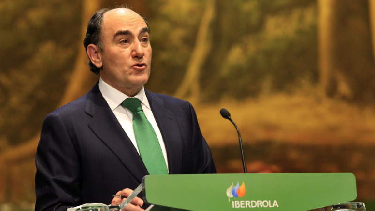 Galán, durante su intervención en la Junta General de Accionistas de Iberdrola celebrada ayer en Bilbao.