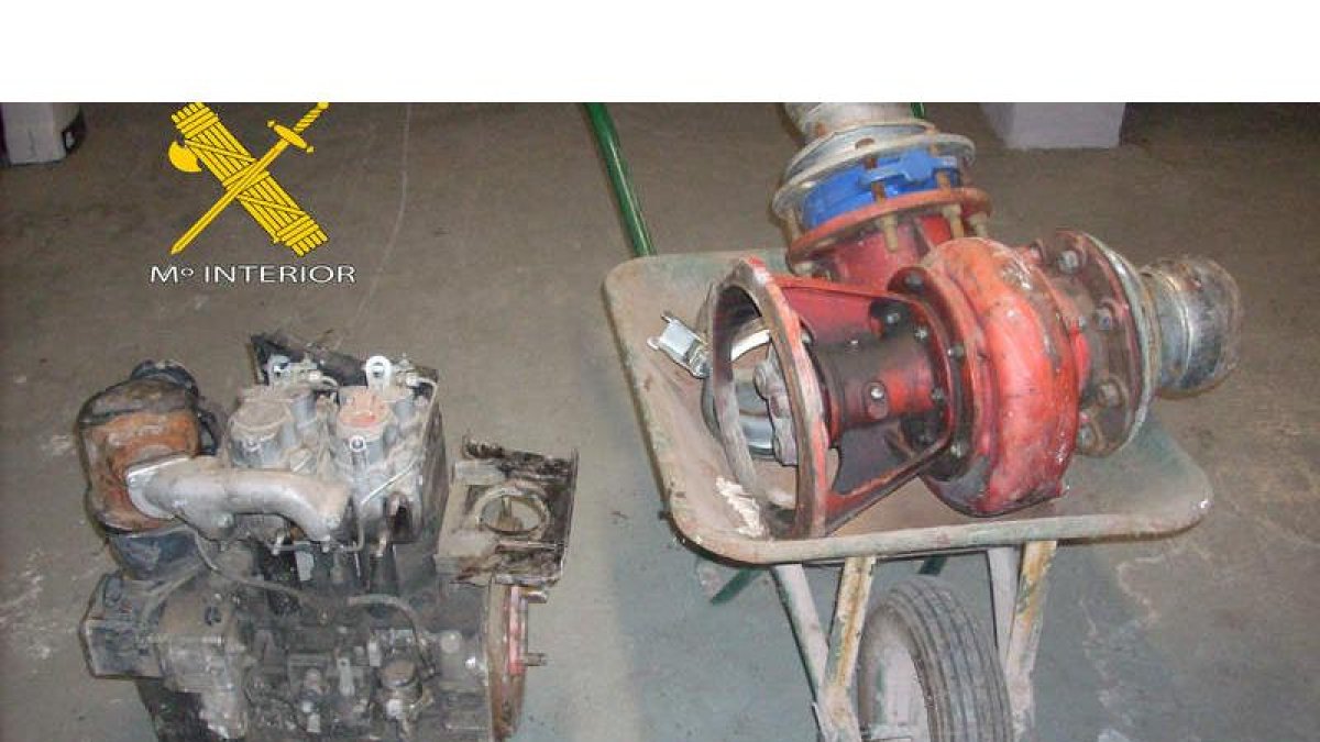 Parte del material sustraido y recuperado.