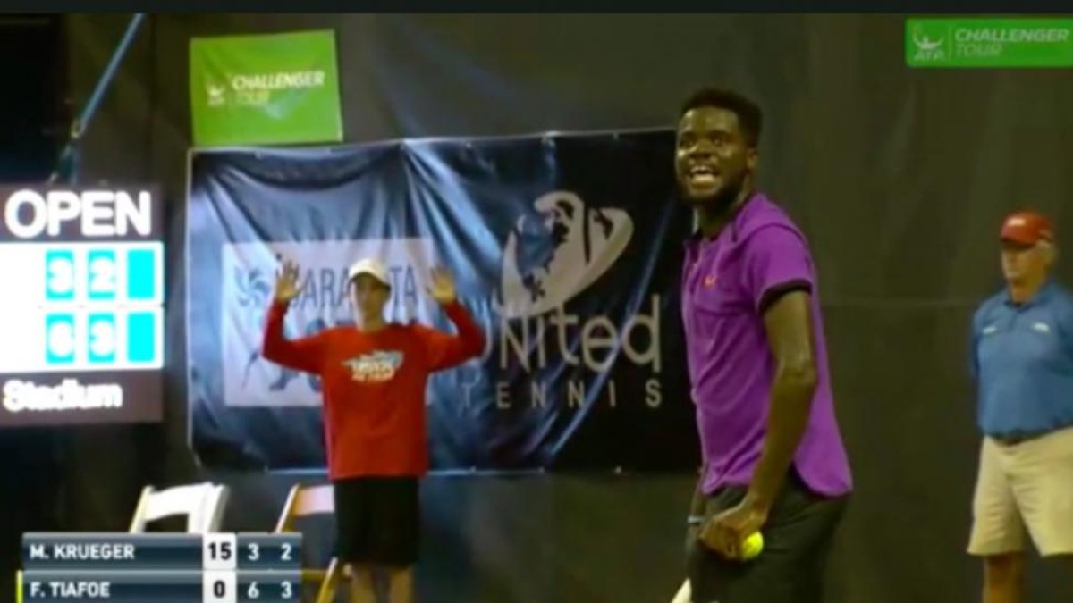 Frances Tiafoe, durante el partido en cuestión.