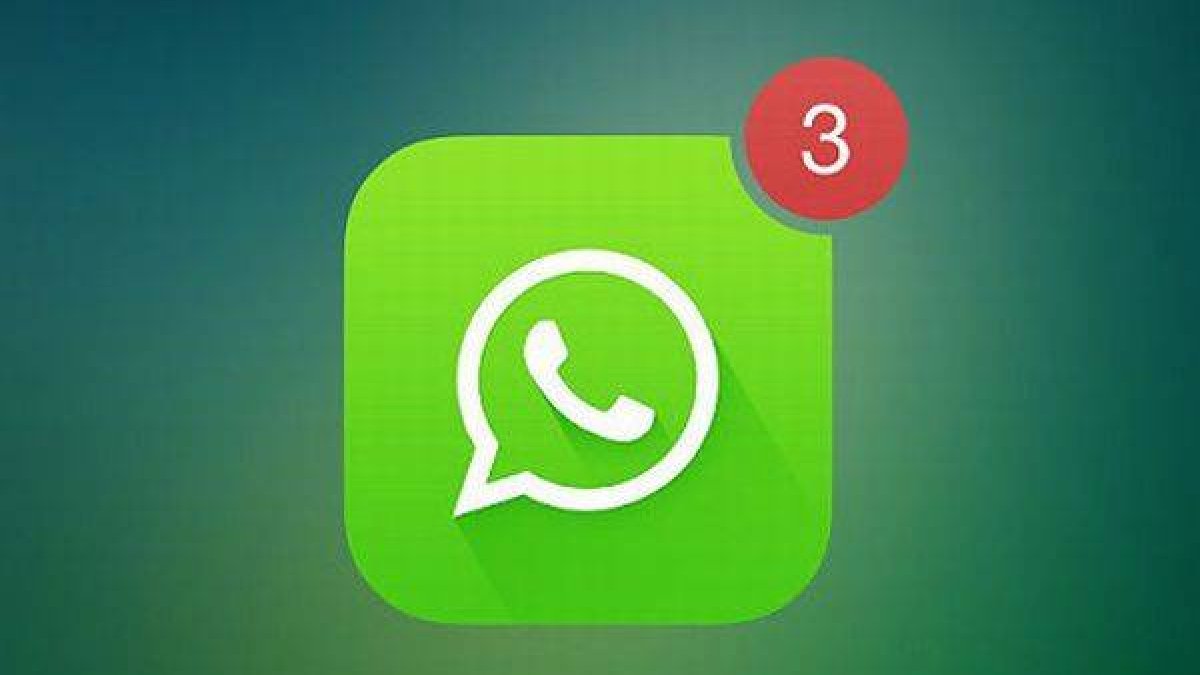 Logotipo de Whattsapp con un aviso de 3 mensajes.