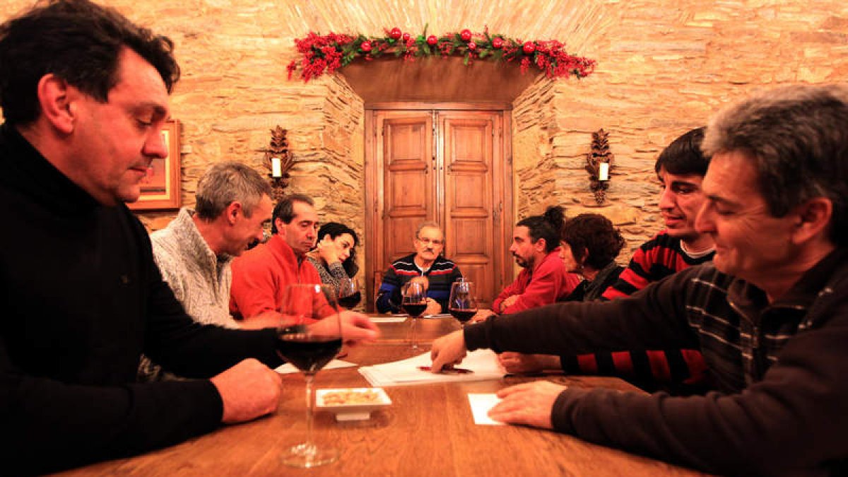 Los miembros de la plataforma Salvemos el Bierzo se reunieron ayer en el Palacio de Canedo.