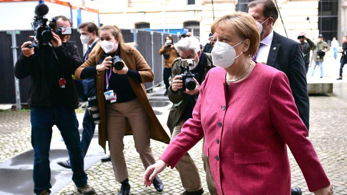 Angela Merkel ayer, en Berlín. CLEMENS BILAN